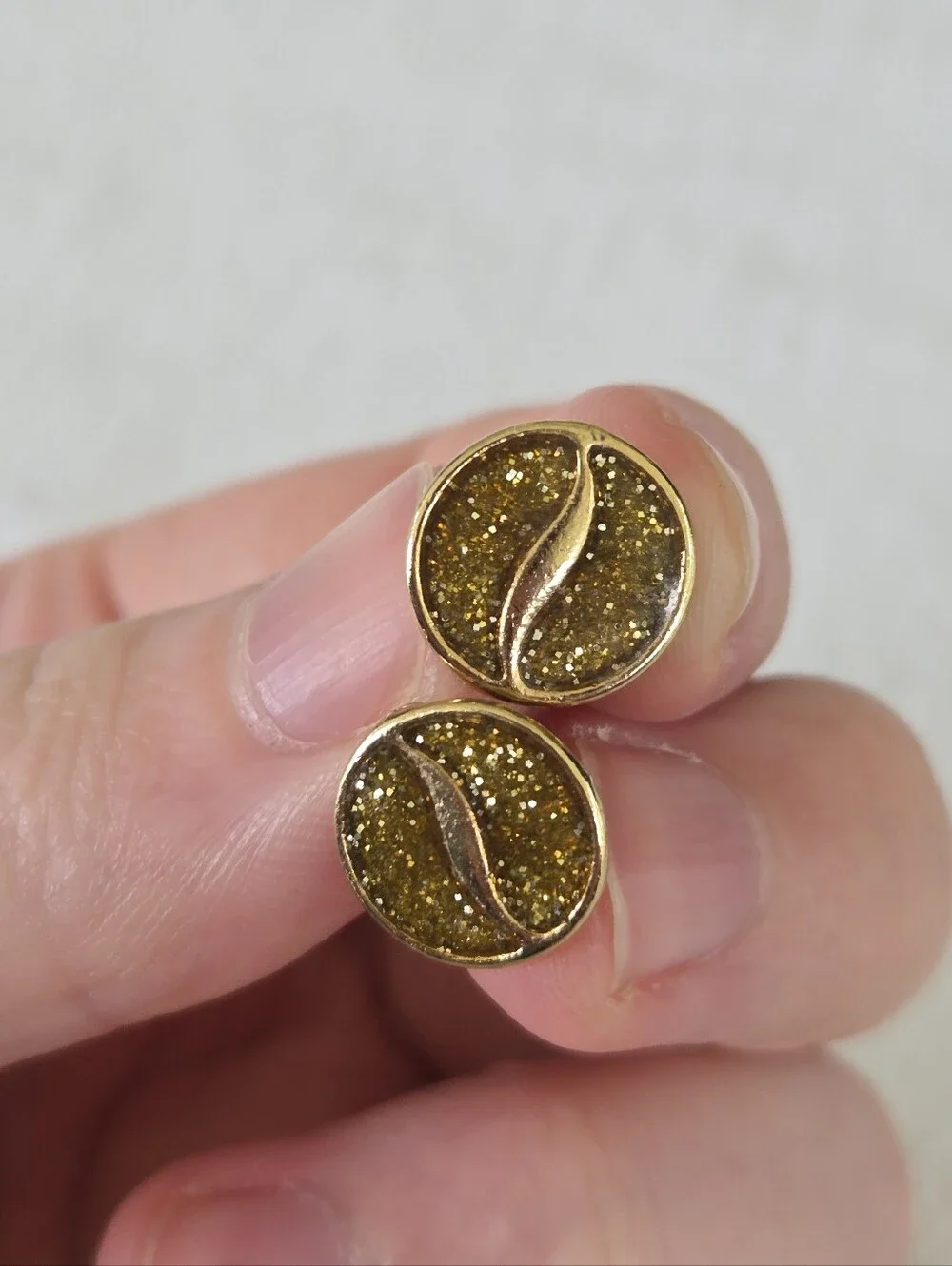 Vintage Gold Druzy Stud Earring Set - 3 Pairs